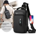 thumbnail image 2 of Bolso de pecho multifuncional para hombre, bolso de mensajero de hombro de ocio, bolso de pecho con carga USB, mochila antirrobo, 2 of 6