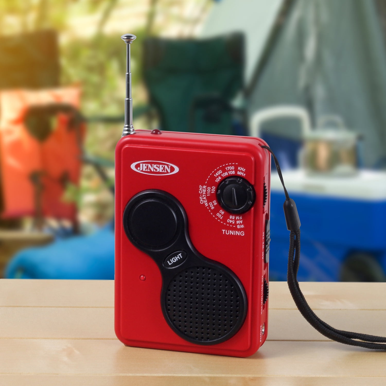 JENSEN Portable NOAA Emergency Weather Radio with Digital AM/FM/Alerts, LED Flashlight, AAA Battery Powered, JEP-100