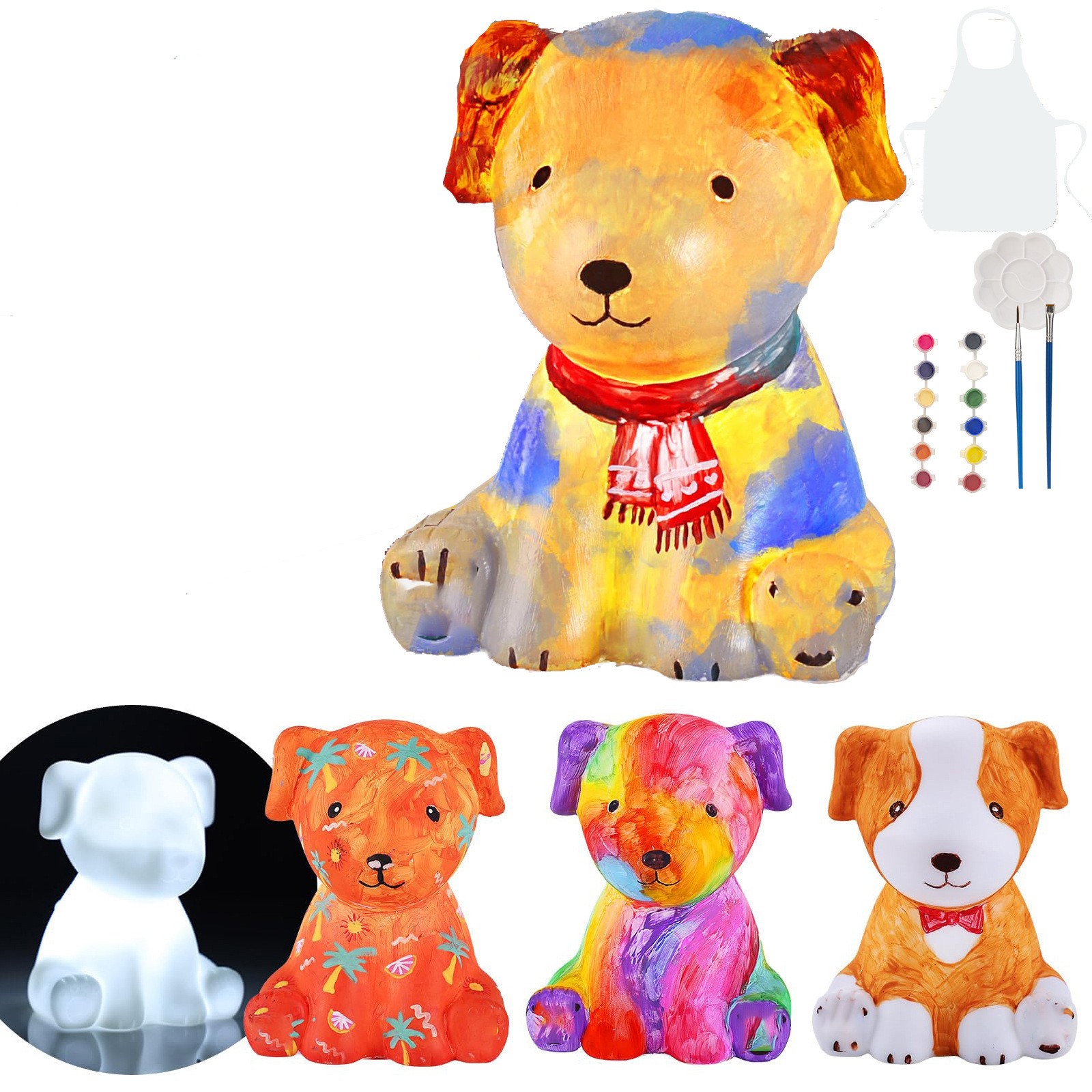 Kit de Peinture Dinosaure Veilleuse 3D Lampe, Cadeau Garcon Fille 6 7 8 9 10 11