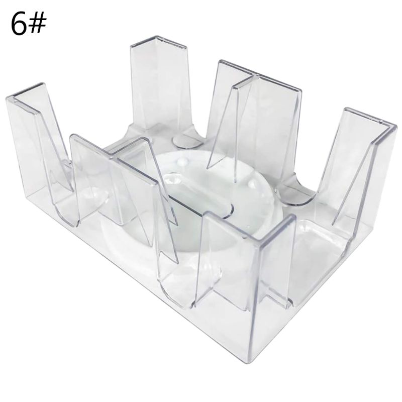 2/6 Deck Rotating Card Holder Clear Canasta Playing Card Tray RotatingRevolving Playing Card