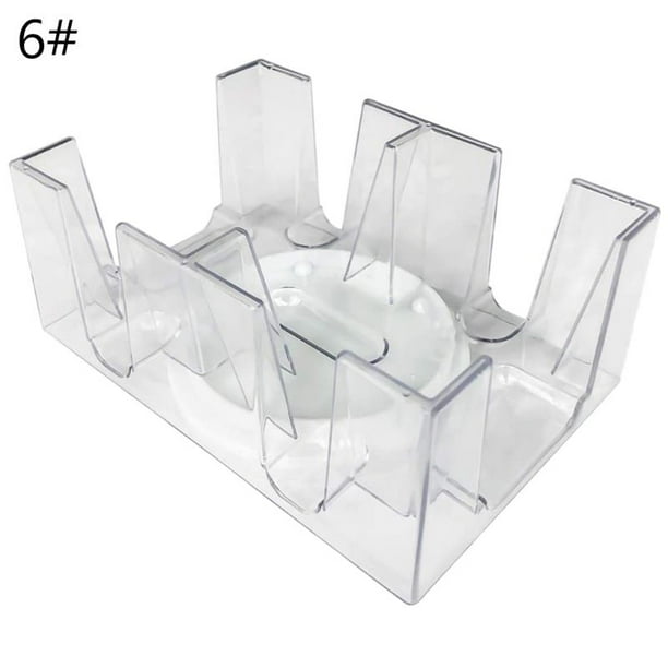 2/6 Deck Rotating Card Holder Clear Canasta Playing Card Tray Rotating