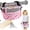Pink, variant on JINGBAO Unicorn Print Front Bike Basket for Girls, 4L Children's Handlebar Bag with Transparent Waterproof Cover & Detachable Strap, Pink