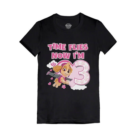 Nickelodeon Paw Patrol Skye Birthday Girl 3rd Birthday Gift Fitted Toddler Shirt Time Flies 3T