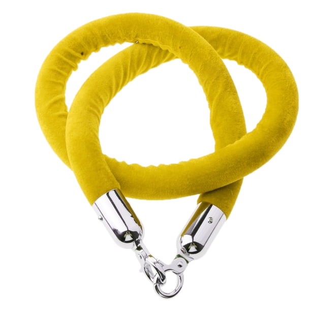 Cateissary 1.5m Cuerda de terciopelo Control de multitudes Puntal Poste Línea de cola Barrera Azul Sombras de ventana Amarillo 1.5 m