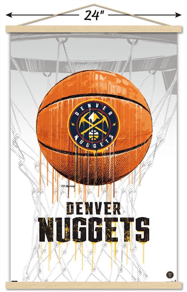 NBA Denver Nuggets - Drip Basketball 21 Wall Poster with Magnetic Frame, 22.375" x 34"