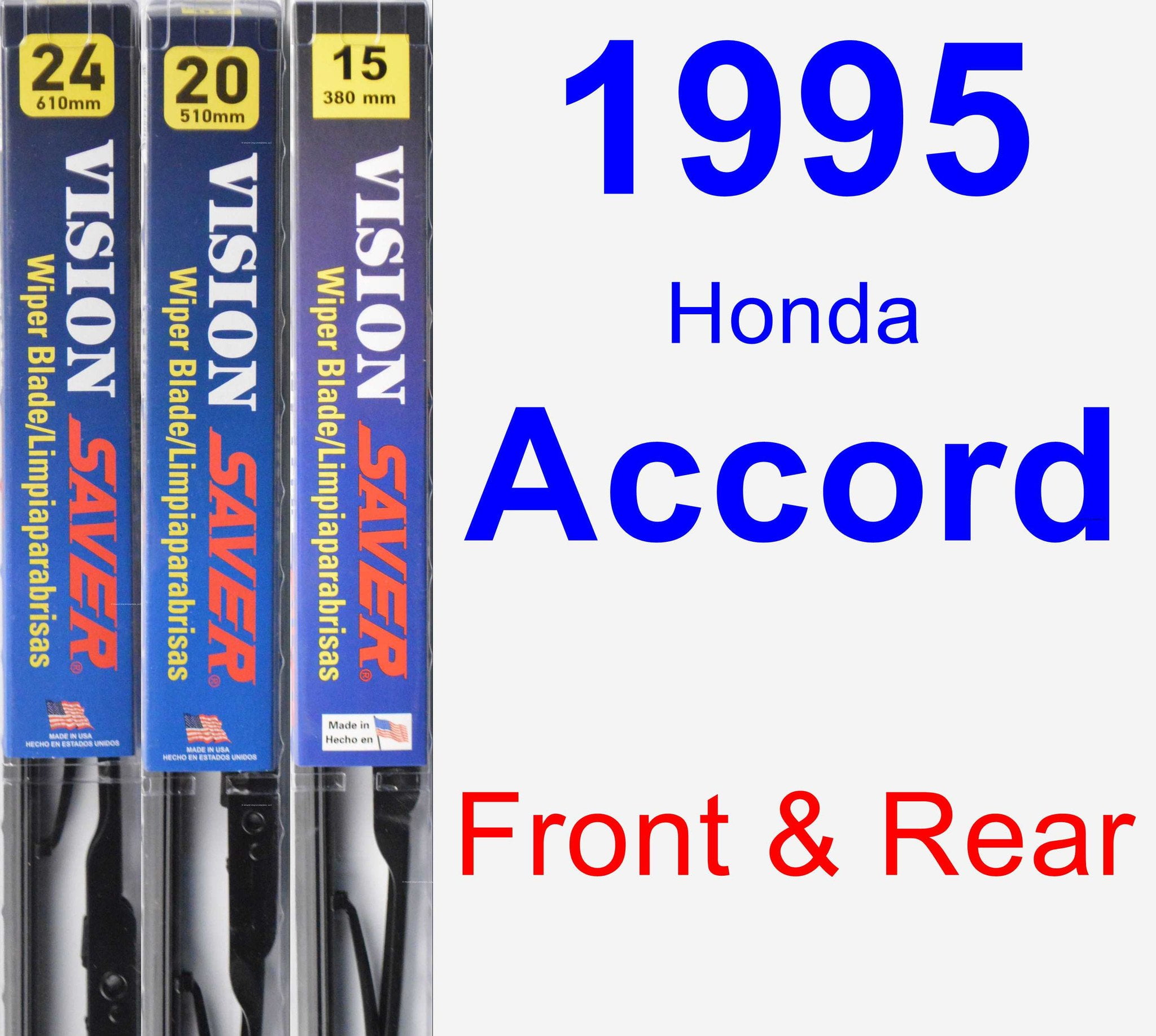 1995 Honda Accord Wiper Blade Set/Kit (Front & Rear) (3 Blades