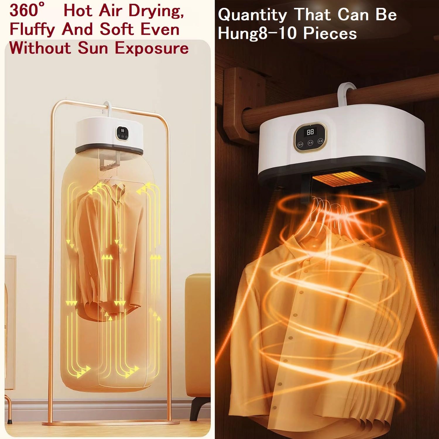 Mini Portable Clothes Dryer & Automatic Ironing Machine - Travel-Friendly with Timer Function, Steam Iron & Dry Bag Included for Apartments, RVs, Dorms