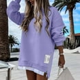 thumbnail image 4 of Women's Sweatshirts 2025 Fall Winter Long Sleeve Crewneck Zipper Slit Casual Pullover Tops Sweatshirt for Women, 4 of 6