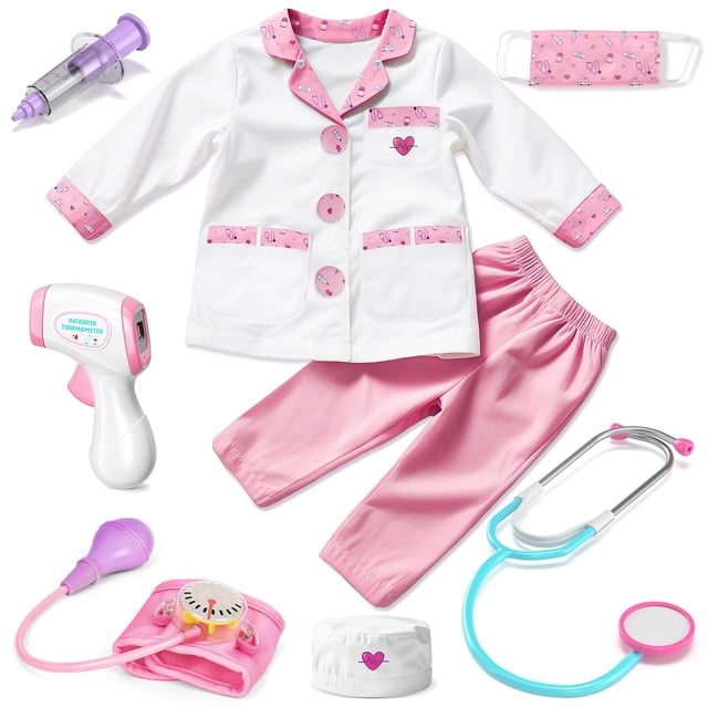Disfraz de médico Lehoo Castle para niños de 4 a 6 años con estetoscopio