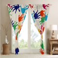 thumbnail image 3 of Handprints Curtains 38"Wx54"L Footprints Blackout Curtains Colorful Effect Open Palms Collage Art Work Curtains & Drapes Watercolor Abstract Human Creative Modern Simple Window Curtains, 3 of 6