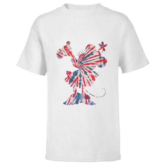 Disney Minnie Mouse Red White Blue Tie Dye - Short Sleeve T-Shirt for Kids - Customized-White