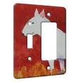 thumbnail image 1 of KuzmarK™ 2 Gang Single Toggle / Single Duplex Rocker Wall Plate - White Bull Terrier with Autumn Colors Dog Art by Denise Every, 1 of 1