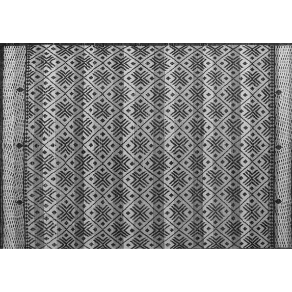 Ahgly Company Indoor Rectangle Abstract Gray Modern Area Rugs, 2' x 5'
