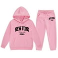 thumbnail image 4 of Byoo Big Girls' Outfits New York Print Long Sleeve Hoodie Sweatpants Casual Sweatsuits, 4 of 4