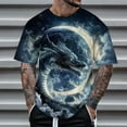thumbnail image 2 of Landzoo Male Dragon T Shirt Summer Short Sleeve T Shirt Top Animal Themed Shirt Graphic Shirt Tops Cozy Loose Men's Tops, 2 of 4