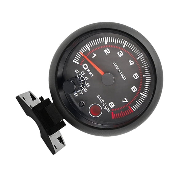 ACAGALA 3.75 Inch Automobile Refitted Instrument Black White Light Tachometer 0 To 8000 Pointer Tachometer 92mm