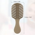 thumbnail image 2 of 1 Pc Women Leaf Style Hollow Comb Hair Brush for Straight Curly Hair Brown ABS, 2 of 6