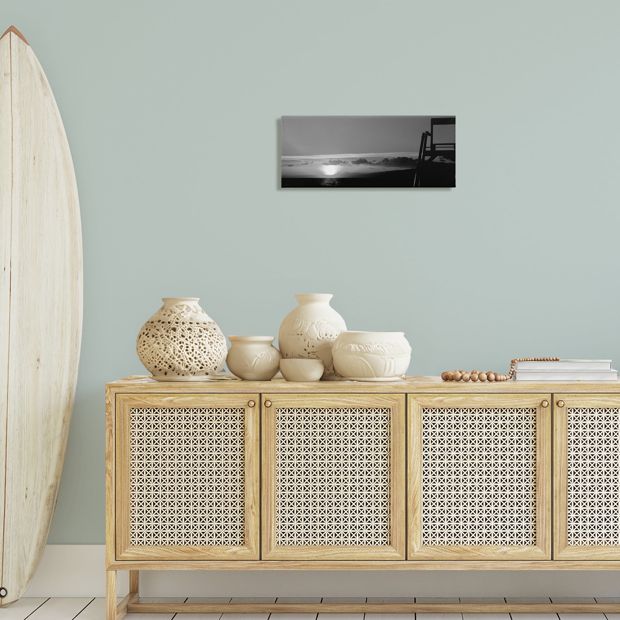 Stupell Industries Sunlit Lifeguard Station Landscape & Nature Photography Wrapped Canvas Art Print Wall Art, 24 x 10