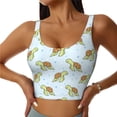 thumbnail image 3 of Goofa Cartoon Sea Turtle Printed Sports Bras for Women, High Impact Running Bra Workout Crop Tank Tops Longline Sports Bra Push up-Small, 3 of 9