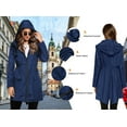 thumbnail image 2 of Rosvigor Womens Lightweight Jackets Windbreaker Jackets Woman Long Waterproof Hooded Raincoat with Pockets, 2 of 5