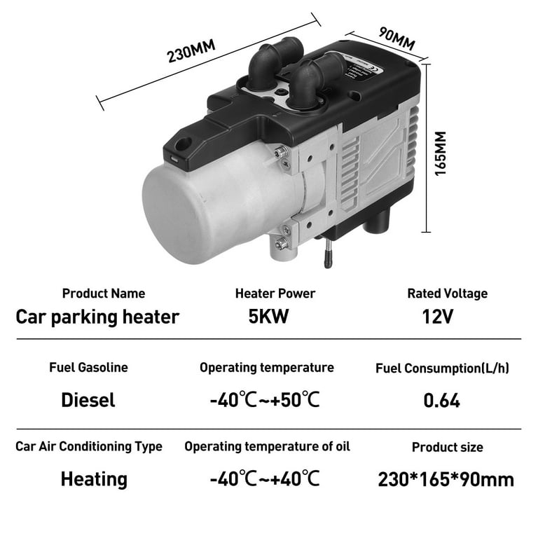 HCALORY 12V 5KW Water Heater, 2 Mode Diesel/Gasoline + Remote Control LCD  Monitor Car Heater for Motor Truck - Yahoo Shopping