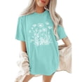 thumbnail image 4 of T Shirts For Women Womens Tops Printed Casual Pure Cotton Top With Round Neck And Short Sleeves, 4 of 6