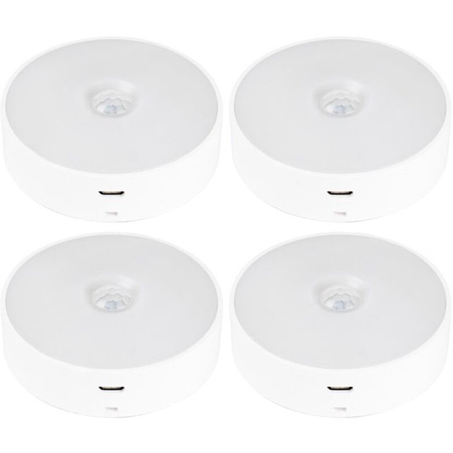 Lámpara de noche de inducción magnética recargable del cuerpo humano, 6000K cuatro paquetes (luz blanca) - 6000K cuatro paquetes (luz blanca) Kuyhfg Sin marca