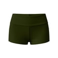thumbnail image 2 of Cutuoiiu Women's Casual Solid Color Foldover Waist Shorts High Waist Stretchy with Pockets Summer Workout Daily Wear, 2 of 5
