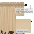 thumbnail image 4 of VHC Brands Kettle Grove Window Curtain, Applique Crow and Star Valance, Tan, 16x60, 4 of 5