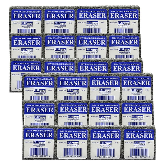 Flipside Products Student Eraser, 2" Width, 2" Length, 12 Per Pack, 2 Packs