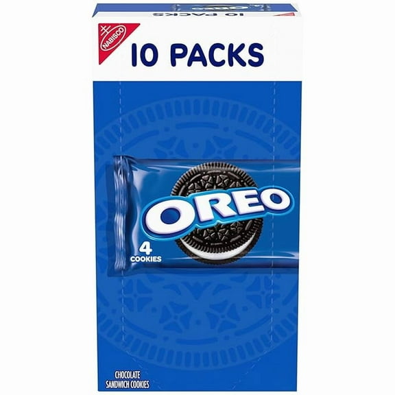 1x OREO Chocolate Sandwich Cookies, 10 Snack Packs (4 Cookies Per Pack)