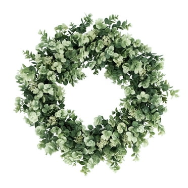 24" Shades of Green Puleo International Artificial Eucalyptus Floral Spring Wreath