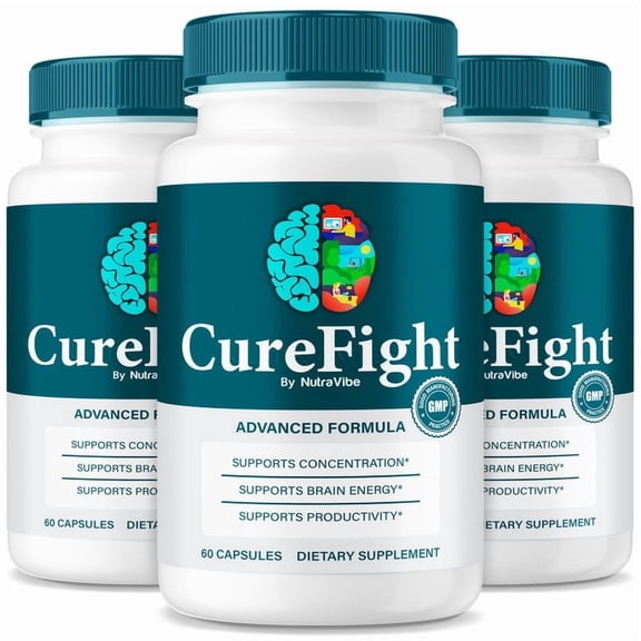 (3 Pack) CureFight Pills – Daily Formula with a Natural Blend to Help Maintain Focus, Memory & Concentration | Clean, Gentle, Easy-to-Swallow Capsules for Everyday Sharpness (180 Capsules)