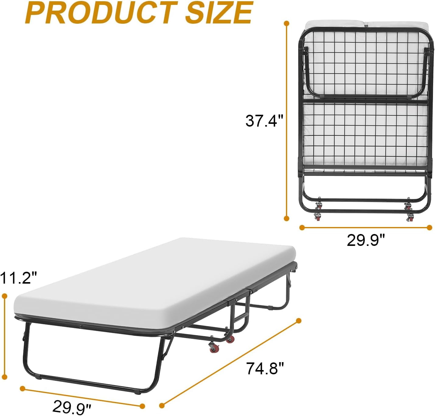 YOJFOTOOU Twin Size Portable Guest Bed, White