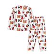 thumbnail image 2 of Wukai Cute Cat And Christmas Gift Print Women's Pajama Set - Soft Long Sleeve Sleepwear for Comfort and Style-Small, 2 of 9