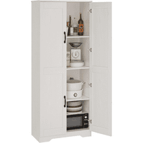 60"Tall Kitchen Pantry Cabinet with 2 Doors and Adjustable Shelves,Freestanding Pantry Cabinet Cupboard for Kitchen Living Room Dinning Room