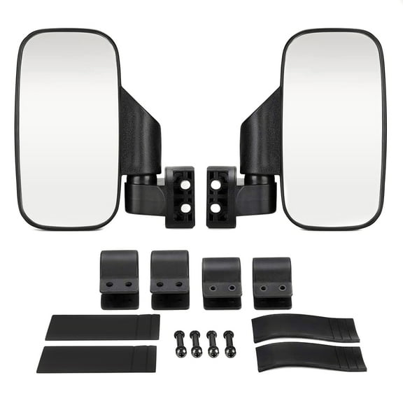 2pcs UTV Side Mirror Rearview Mirror Compatible for 1.6 "- 2" inch Diameter Anti-roll Frame Pipe Models and Polaris Yamaha Kawasaki Honda