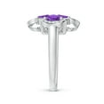 thumbnail image 3 of ANGARA Natural 1.4 Ct. Amethyst with Diamond Halo Ring in 14K White Gold for Women (Ring Size: 12), 3 of 10