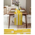 thumbnail image 3 of Abstract Yellow Table Runner 48 Inches, Modern Artwork Stripe Bed Runner Dresser Scarves Tabletop for Indoor Outdoor Parties/Ceremony/Banquet, 13" x 48", 3 of 8