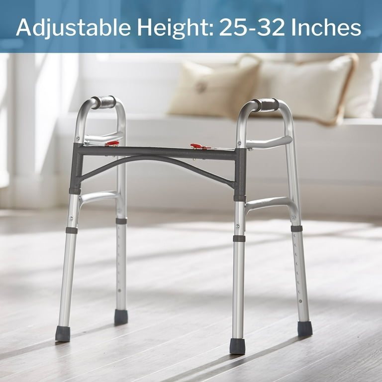 McKesson Aluminum Junior Folding Walker, Adjustable Height