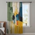 thumbnail image 5 of Green Orange Blue Sheer Curtains 84 Inches Long, Abstract Vintage Oil Painting Modern Art Light Filering Curtains, Breathable Simi Curtain Privacy Drapes for Living Room Bedroom Window Treatment, 5 of 9