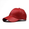 thumbnail image 1 of Sombrero de lengua de pato para exteriores para hombres y mujeres, versión ligera del sombrero para el sol con gorra de béisbol de cuero (rojo), 1 of 5