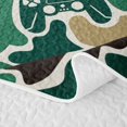 thumbnail image 5 of Manfei Retro Camouflage Gamepad Twin Quilt Set, Contemporary Art Camo Twin Coverlet Set, Woodland Green, 2 Pieces, 1 Bedspread and 1 Pillowcase, 5 of 7