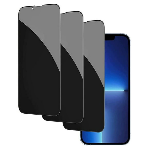 3 Pack Privacy Screen Protector for iPhone 14 - Tempered Glass Curved Anti-Spy Anti-Peep 3D Edge Case Friendly
