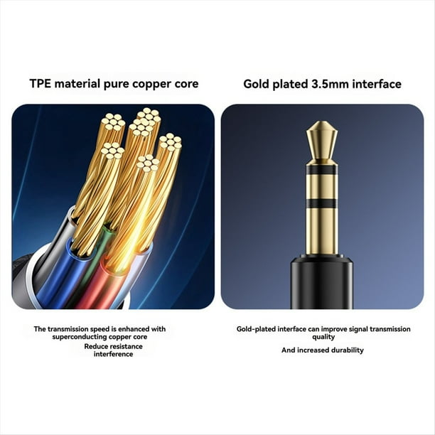 Adaptador de Audio HIFI Bluetooth 5.2, Receptor de Música Inalámbrico Auxiliar de 3,5 mm, Transmisor y Reproductor con Micrófono para Altavoces, PC, TV y Coche