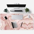 thumbnail image 4 of Rose Gold Pink Desk Mat Cute Gaming Mouse Pad Accessories Decor for Office Decor Mouse Pad Large Kawaii Desk Pad for Women, Stitched Edges Non-Slip Computer Mat Full Desk Mousepad 31.5x15.7 in, 4 of 6