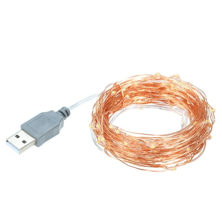 DC5V 1W 10 Meters 100LED Copper Wire String Light USB Powered Operated Warm White Flexible Bendable Twistable Portable for Home Party DIY Decoration Festival Restaurant Bar (Best Light Meter For The Money)