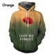 thumbnail image 3 of Sudadera con capucha para hombre y mujer con estampado 3D Lest We Forget, informal, de gran tamaño, ropa de calle, 3 of 5