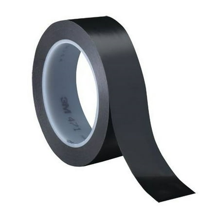 3M Vinyl Tape 471 Black 1" X 36 Yard Roll (3 Pack)