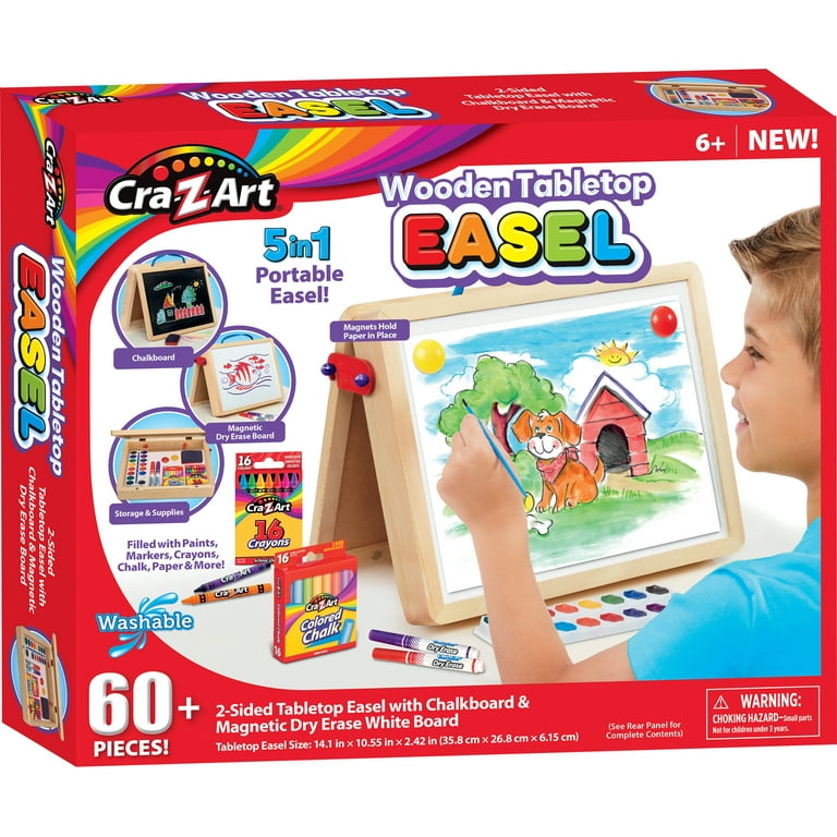 Cra-Z-Art 5-in-1 Portable Wood Tabletop Art Easel with Chalkboard